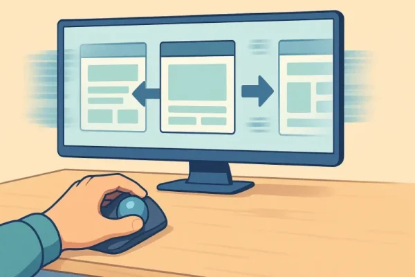 トラックボールで横スクロールする方法