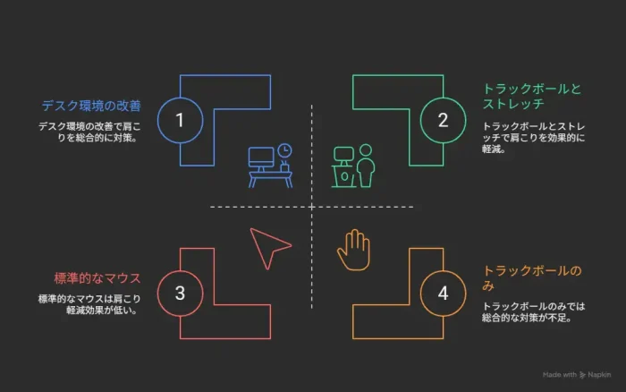 トラックボール肩こりポイント